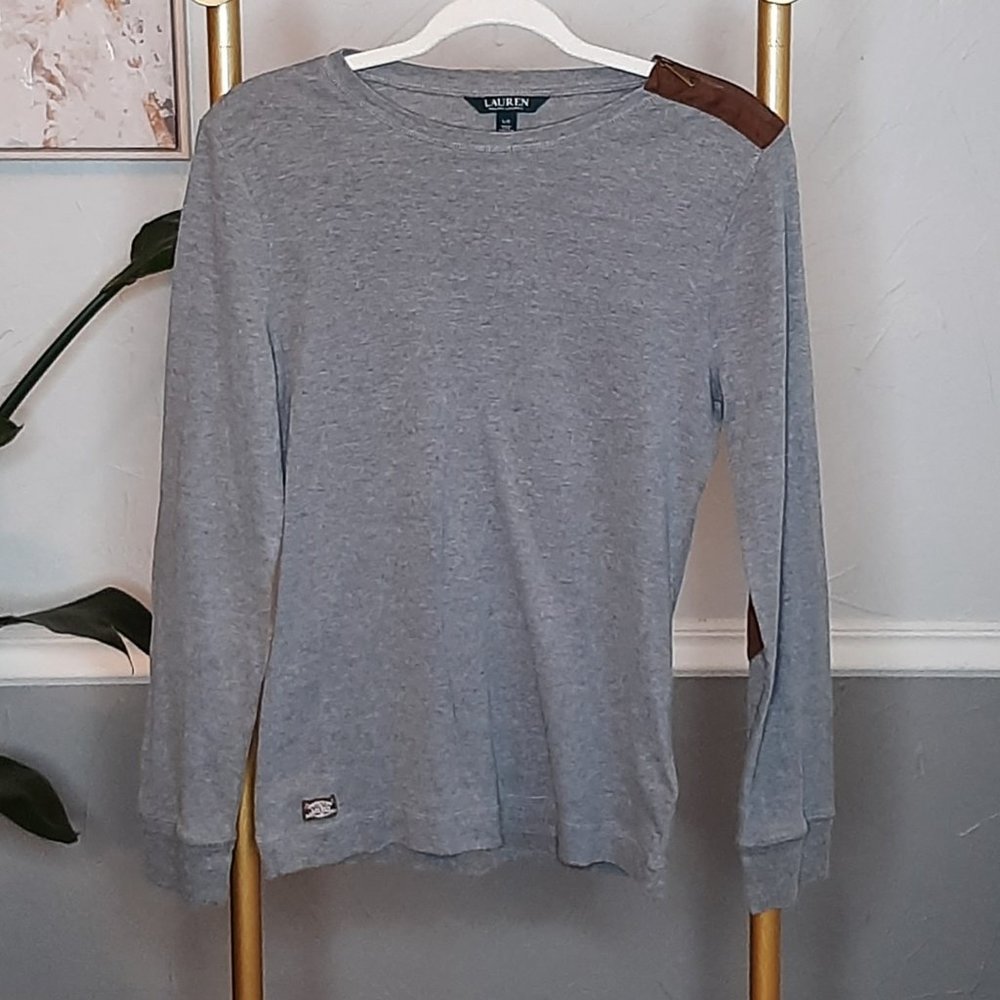 Lauren Ralph Lauren Suede-Trim Cotton-Blend Top